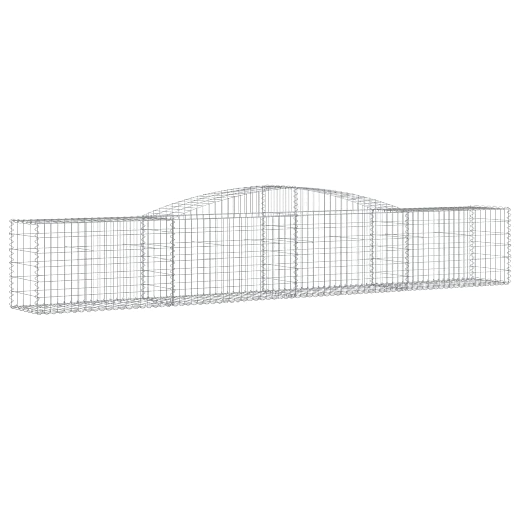 Gabionen Mit Hochbogen 6 Stk. 400X50X60/80Cm Verzinktes Eisen