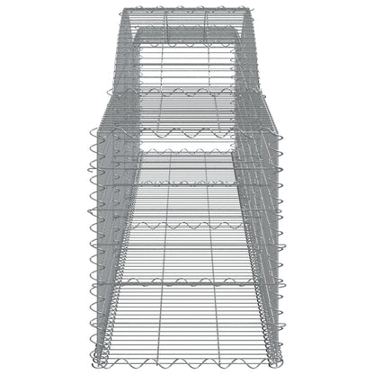Gabionen Mit Hochbogen 8 Stk. 400X50X60/80Cm Verzinktes Eisen
