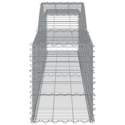 Gabionen Mit Hochbogen 9 Stk. 400X50X60/80Cm Verzinktes Eisen