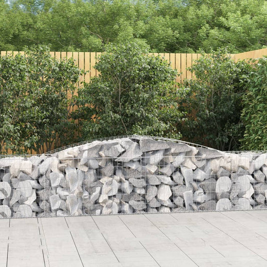 Gabionen Mit Hochbogen 20 Stk. 400X50X60/80Cm Verzinktes Eisen