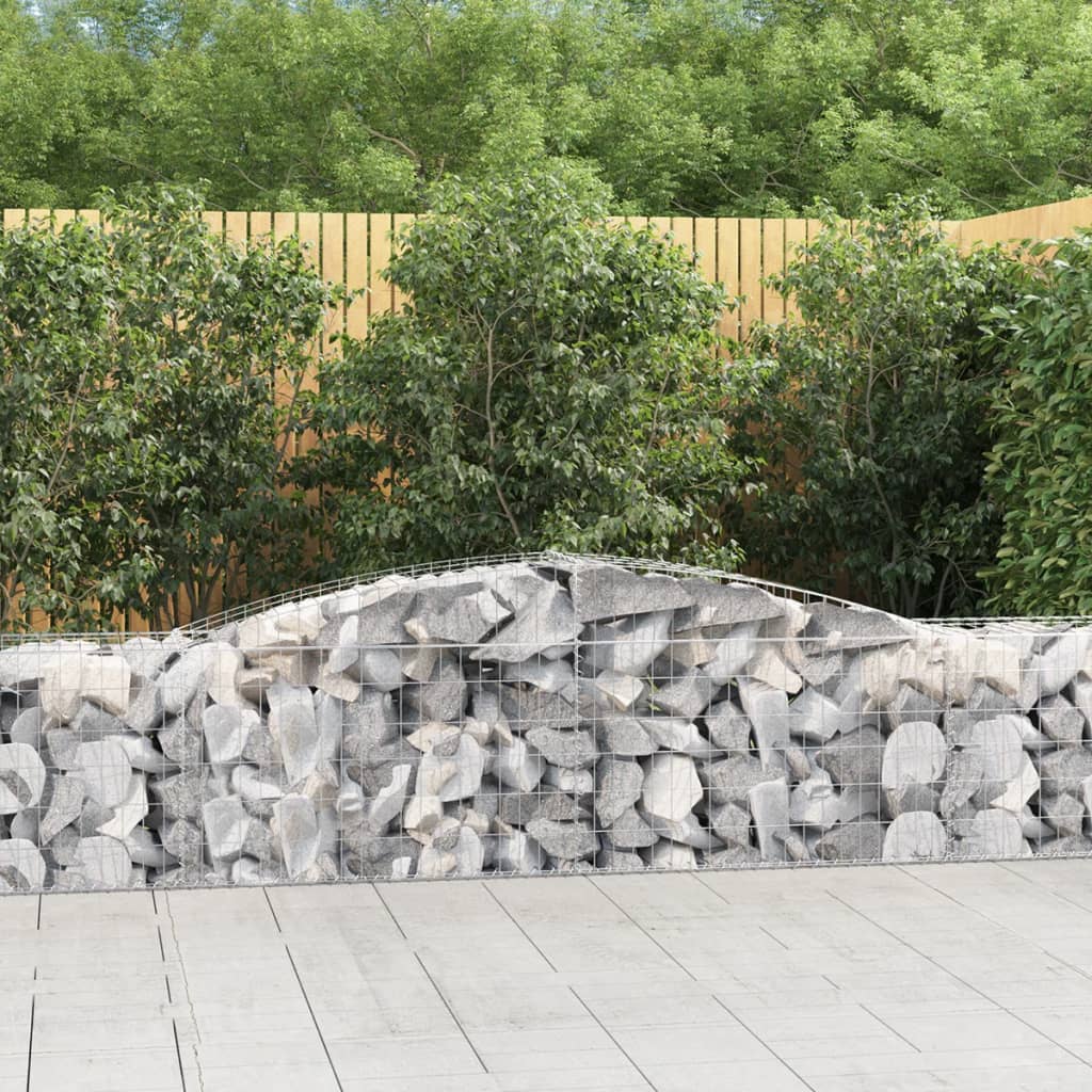 Gabionen Mit Hochbogen 25 Stk. 400X50X60/80Cm Verzinktes Eisen