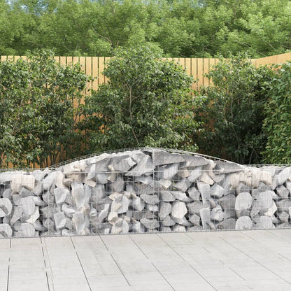 Gabionen Mit Hochbogen 25 Stk. 400X50X60/80Cm Verzinktes Eisen