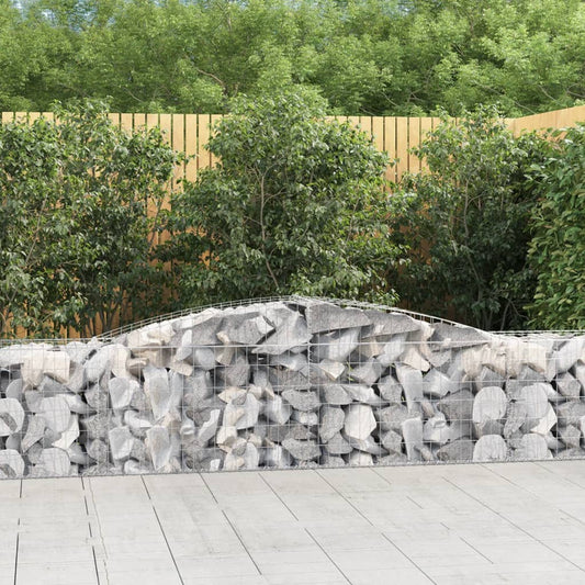 Gabionen Mit Hochbogen 25 Stk. 400X50X60/80Cm Verzinktes Eisen