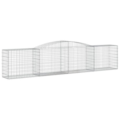 Gabionen Mit Hochbogen 2 Stk. 400X50X80/100Cm Verzinktes Eisen