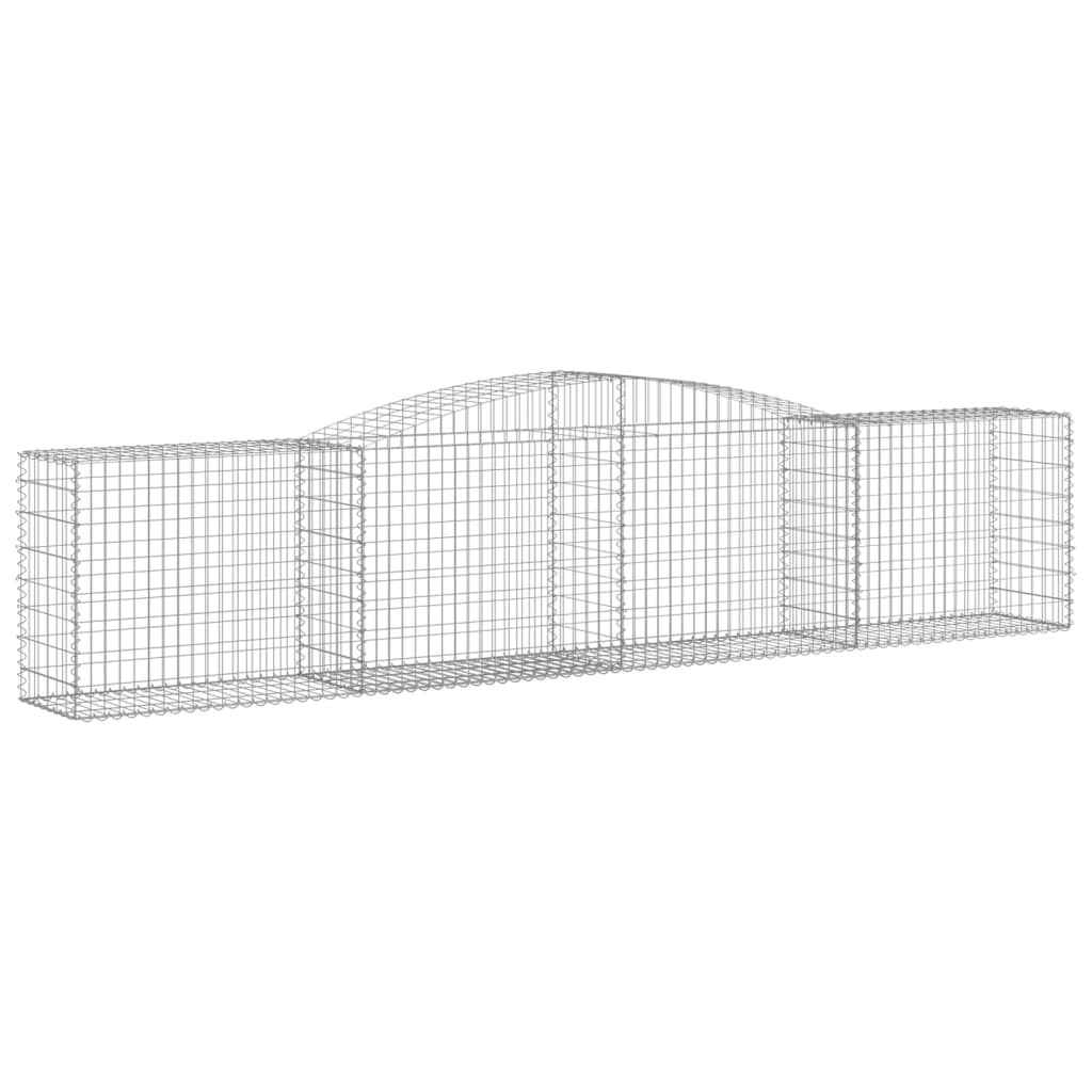 Gabionen Mit Hochbogen 4 Stk. 400X50X80/100Cm Verzinktes Eisen