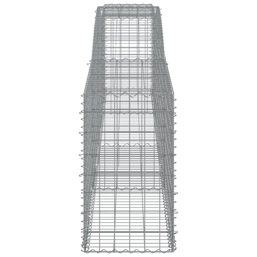 Gabionen Mit Hochbogen 4 Stk. 400X50X80/100Cm Verzinktes Eisen