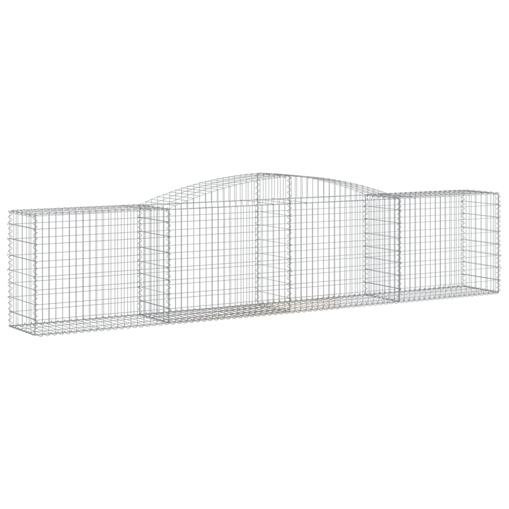 Gabionen Mit Hochbogen 7 Stk. 400X50X80/100Cm Verzinktes Eisen