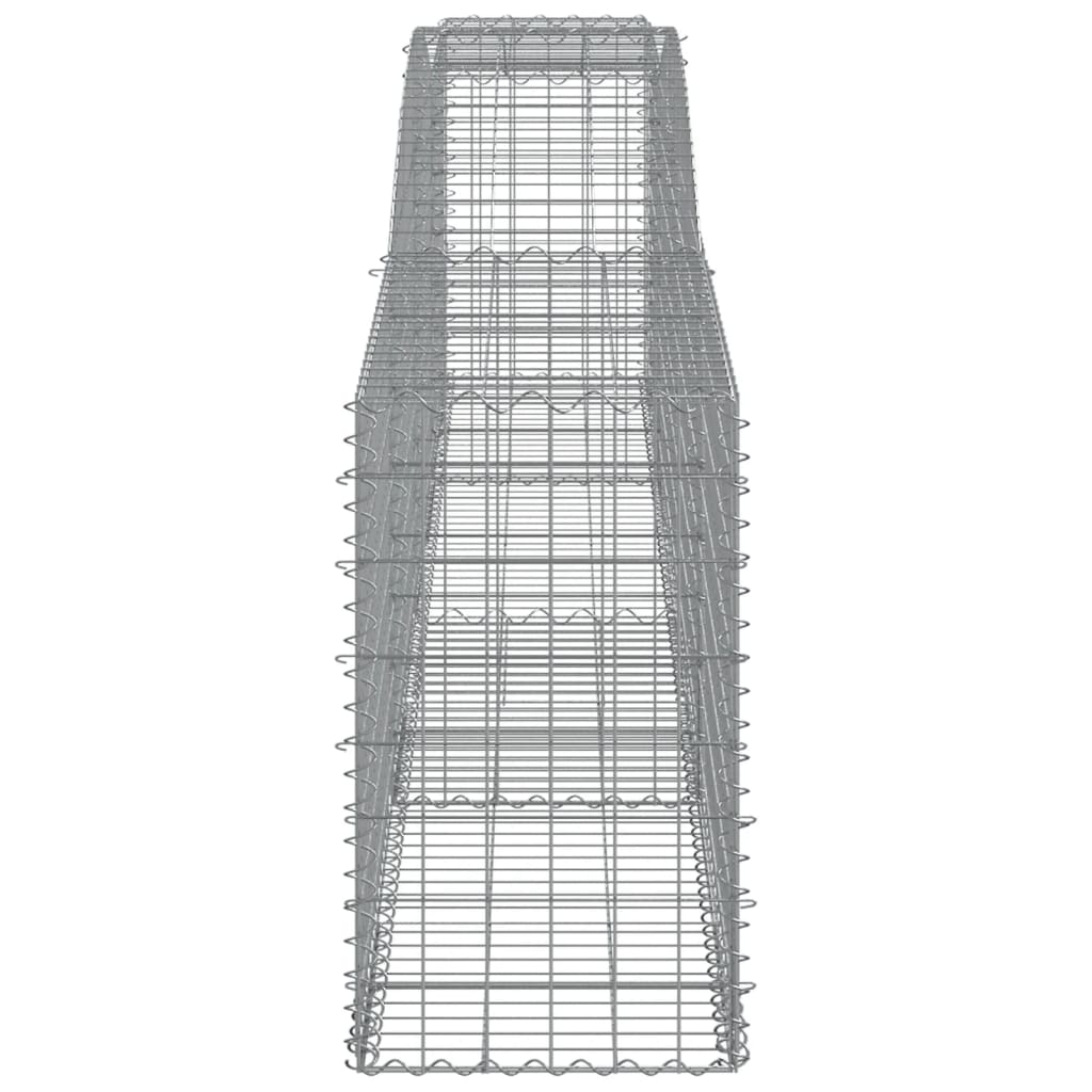Gabionen Mit Hochbogen 8 Stk. 400X50X80/100Cm Verzinktes Eisen