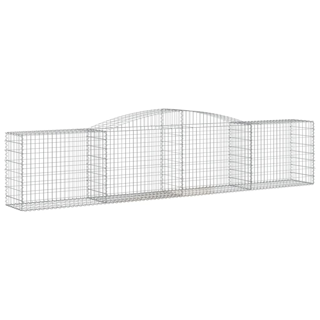 Gabionen Mit Hochbogen 9 Stk. 400X50X80/100Cm Verzinktes Eisen