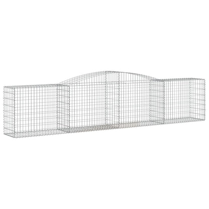 Gabionen Mit Hochbogen 9 Stk. 400X50X80/100Cm Verzinktes Eisen