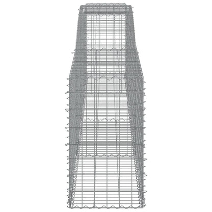 Gabionen Mit Hochbogen 9 Stk. 400X50X80/100Cm Verzinktes Eisen