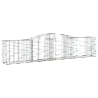 Gabionen Mit Hochbogen 15 Stk. 400X50X80/100Cm Verzinktes Eisen