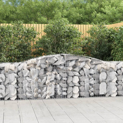 Gabionen Mit Hochbogen 20 Stk. 400X50X80/100Cm Verzinktes Eisen