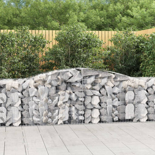 Gabionen Mit Hochbogen 25 Stk. 400X50X80/100Cm Verzinktes Eisen