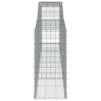 Gabionen Mit Hochbogen 4 Stk. 400X50X100/120Cm Verzinktes Eisen