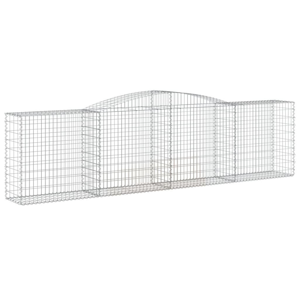 Gabionen Mit Hochbogen 5 Stk. 400X50X100/120Cm Verzinktes Eisen