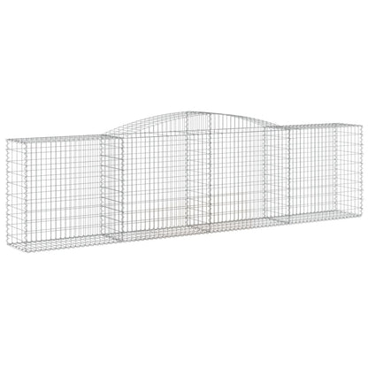 Gabionen Mit Hochbogen 9 Stk. 400X50X100/120Cm Verzinktes Eisen