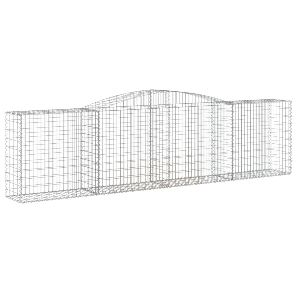 Gabionen Mit Hochbogen 10 Stk 400X50X100/120Cm Verzinktes Eisen