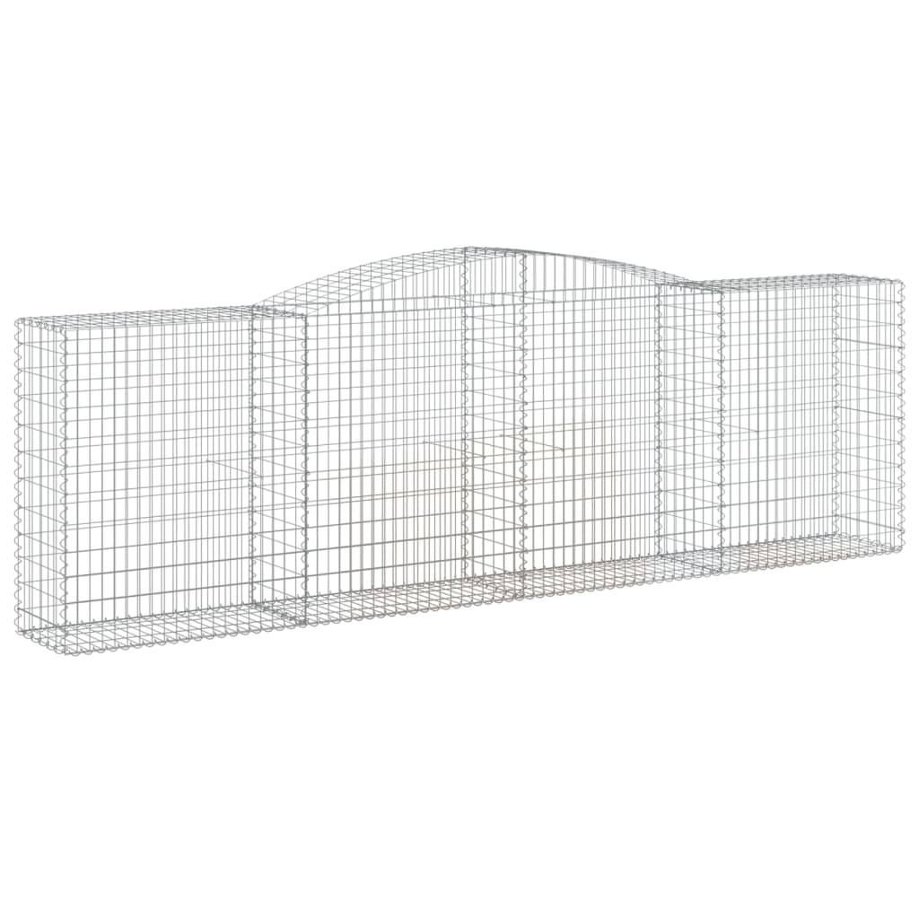 Gabionen Mit Hochbogen 5 Stk. 400X50X120/140Cm Verzinktes Eisen