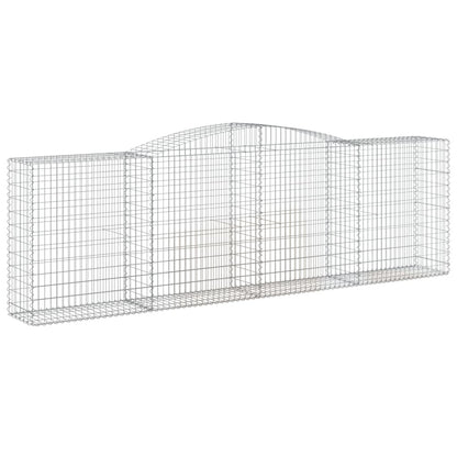 Gabionen Mit Hochbogen 5 Stk. 400X50X120/140Cm Verzinktes Eisen