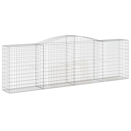 Gabionen Mit Hochbogen 10 Stk 400X50X120/140Cm Verzinktes Eisen