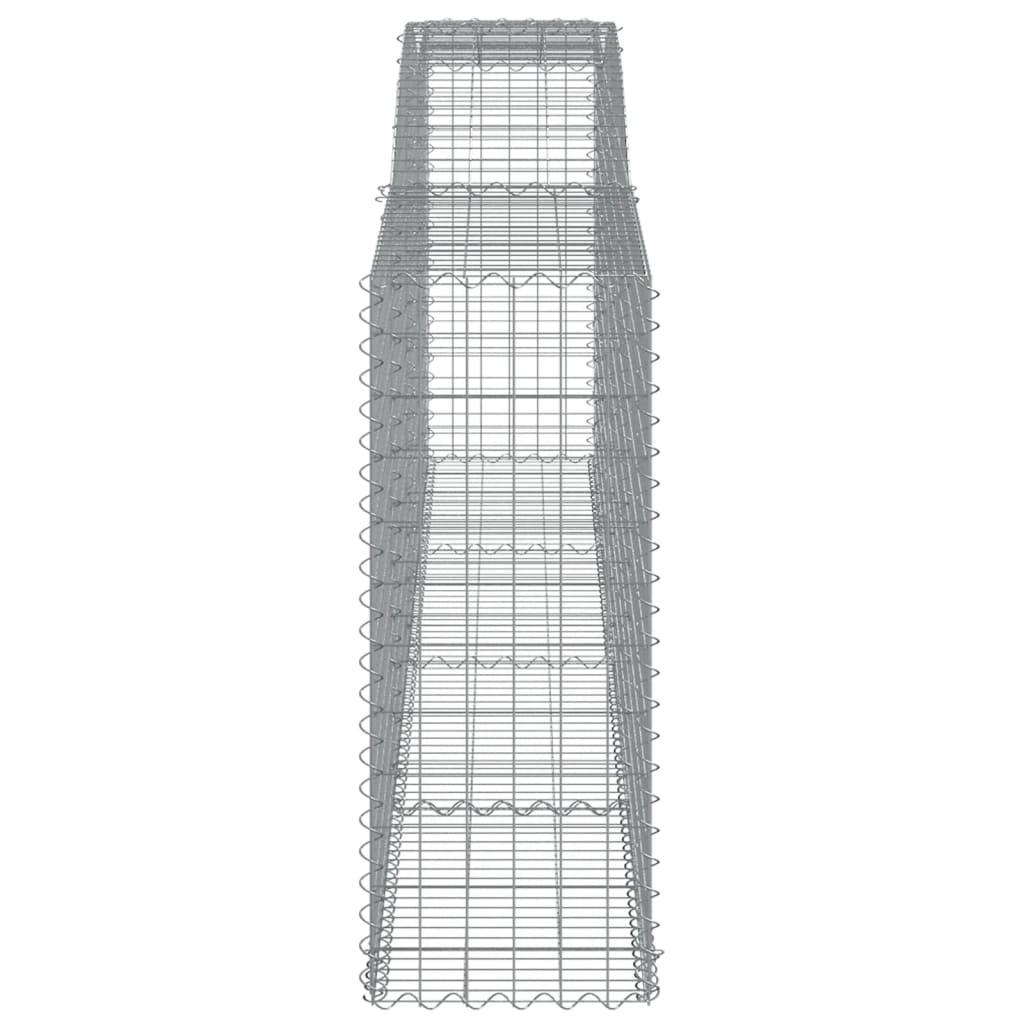 Gabionen Mit Hochbogen 15 Stk 400X50X120/140Cm Verzinktes Eisen