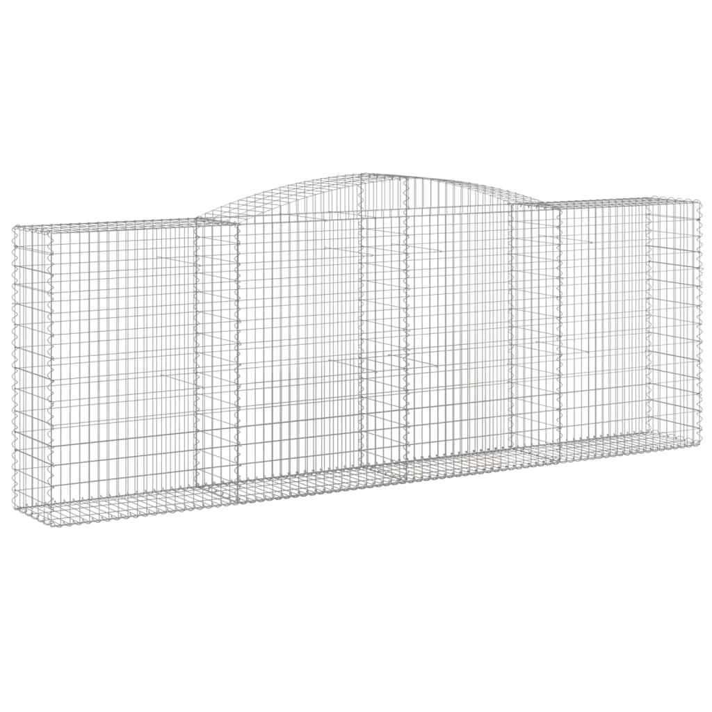 Gabionen Mit Hochbogen 3 Stk. 400X50X140/160Cm Verzinktes Eisen