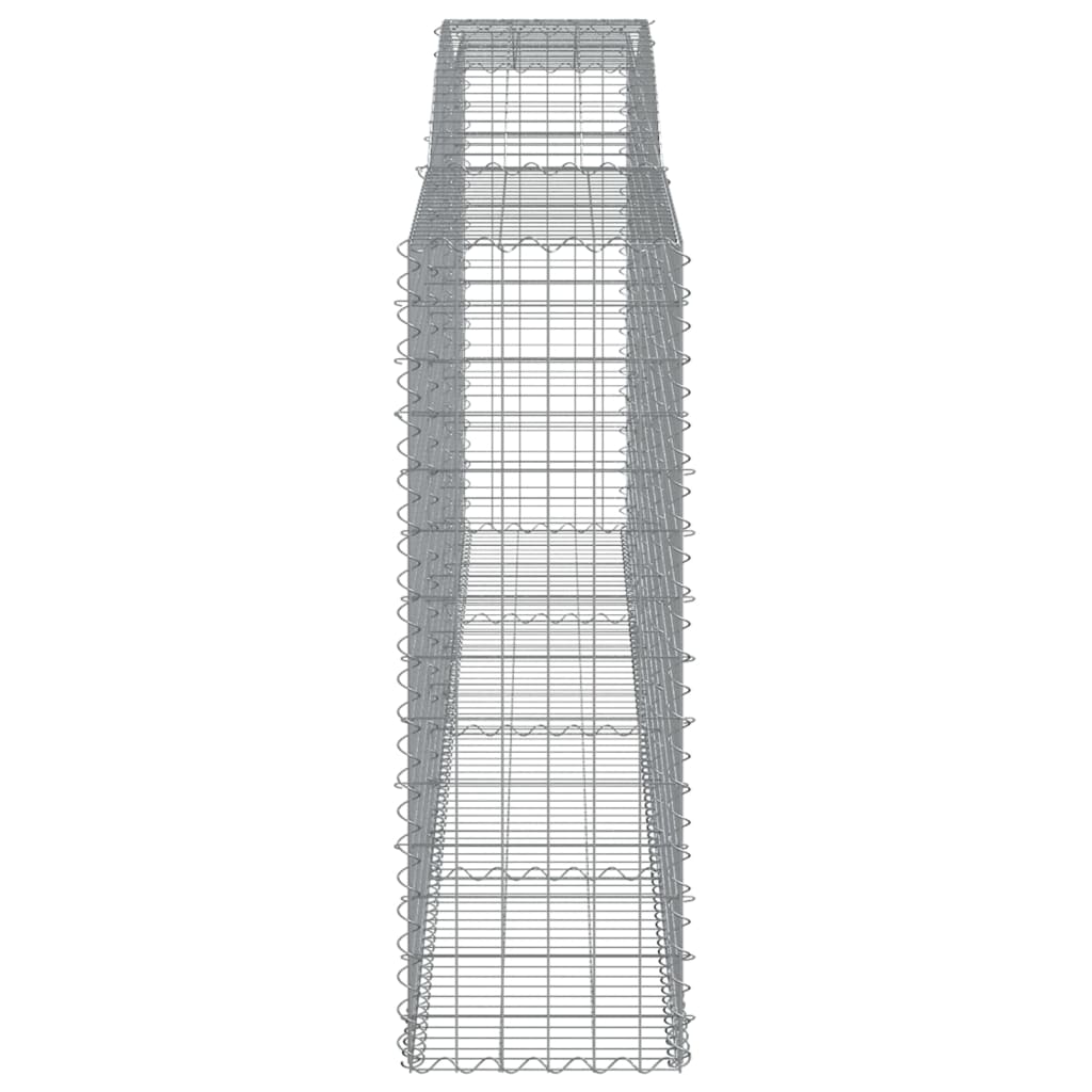 Gabionen Mit Hochbogen 7 Stk. 400X50X140/160Cm Verzinktes Eisen