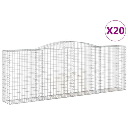 Gabionen Mit Hochbogen 20 Stk 400X50X140/160Cm Verzinktes Eisen
