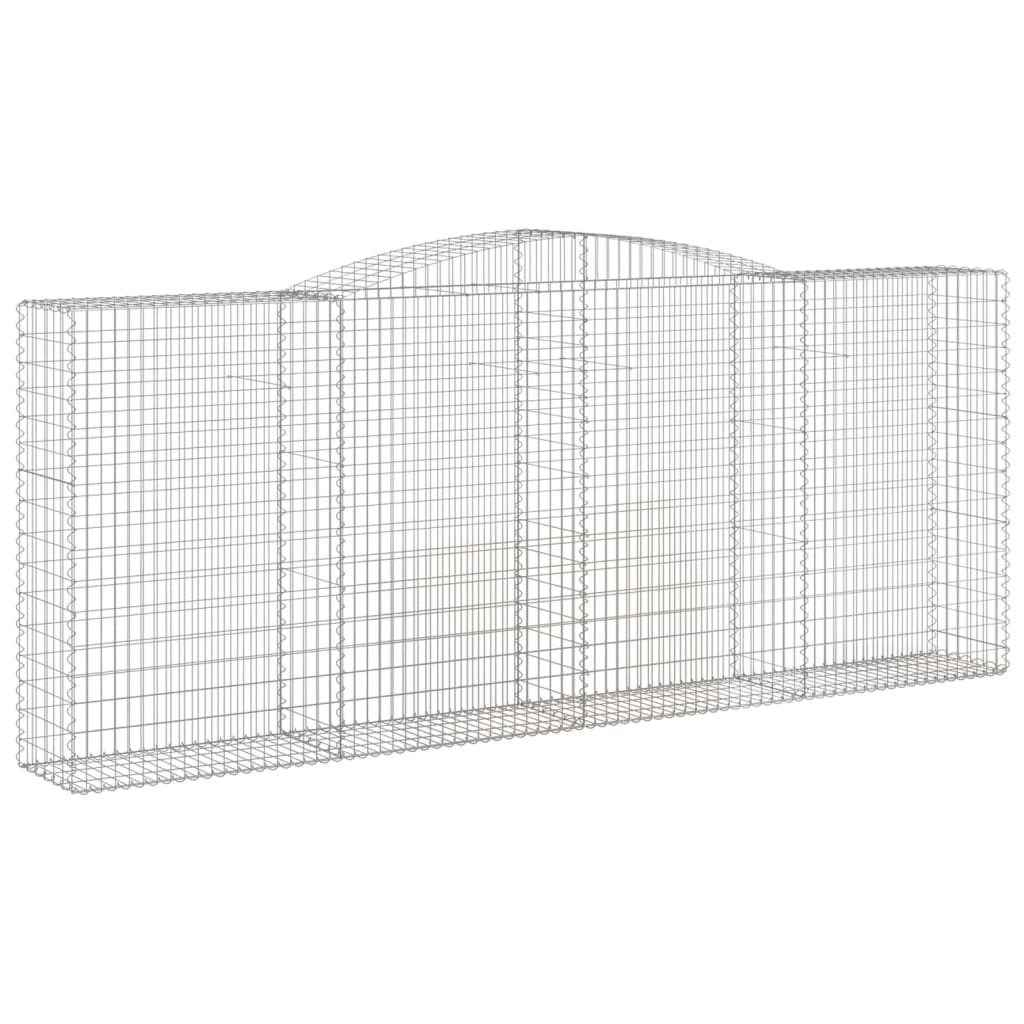 Gabionen Mit Hochbogen 2 Stk. 400X50X160/180Cm Verzinktes Eisen