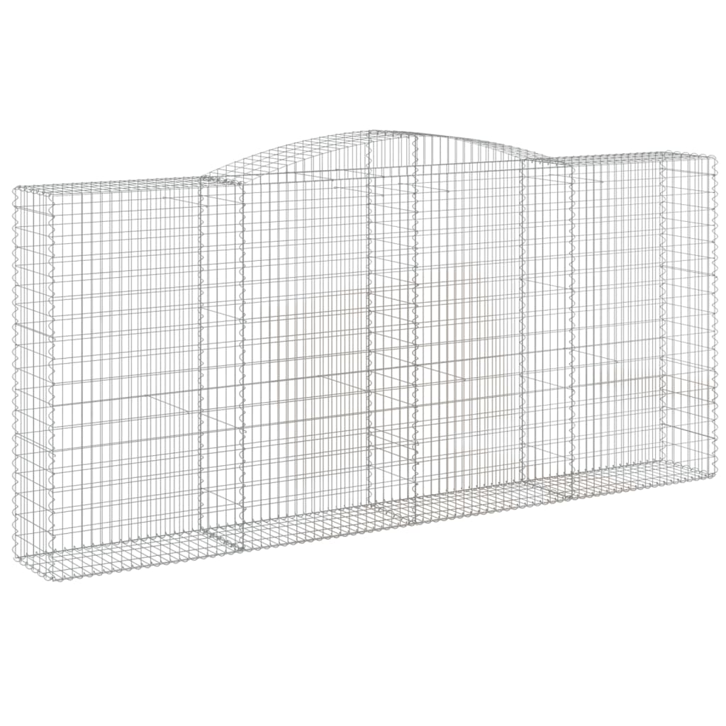 Gabionen Mit Hochbogen 3 Stk. 400X50X180/200Cm Verzinktes Eisen