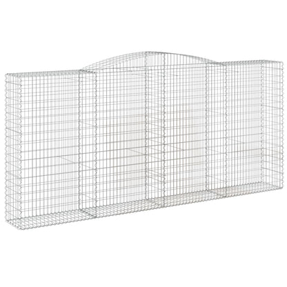 Gabionen Mit Hochbogen 3 Stk. 400X50X180/200Cm Verzinktes Eisen