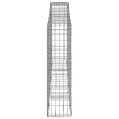 Gabionen Mit Hochbogen 3 Stk. 400X50X180/200Cm Verzinktes Eisen