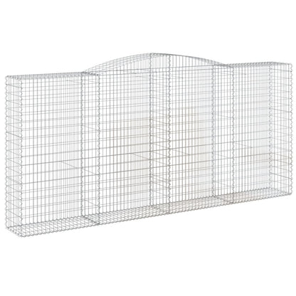 Gabionen Mit Hochbogen 4 Stk. 400X50X180/200Cm Verzinktes Eisen