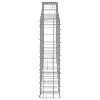 Gabionen Mit Hochbogen 4 Stk. 400X50X180/200Cm Verzinktes Eisen