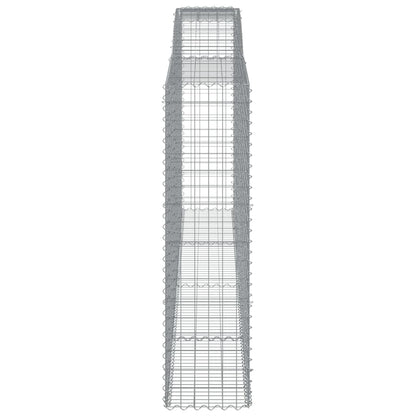 Gabionen Mit Hochbogen 7 Stk. 400X50X180/200Cm Verzinktes Eisen