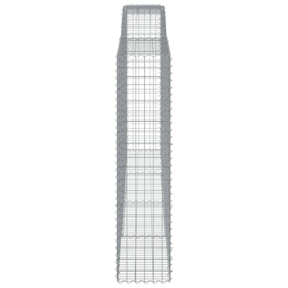 Gabionen Mit Hochbogen 2 Stk. 400X50X200/220Cm Verzinktes Eisen