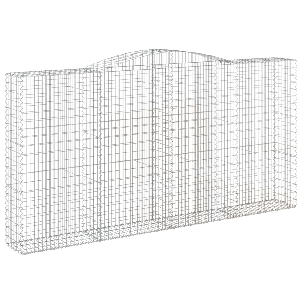 Gabionen Mit Hochbogen 4 Stk. 400X50X200/220Cm Verzinktes Eisen