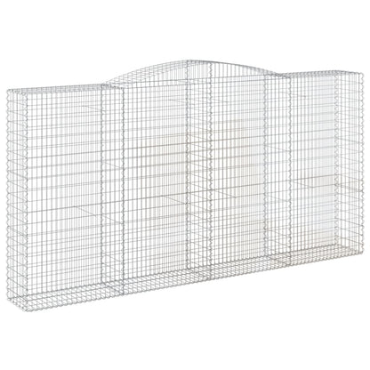 Gabionen Mit Hochbogen 5 Stk. 400X50X200/220Cm Verzinktes Eisen