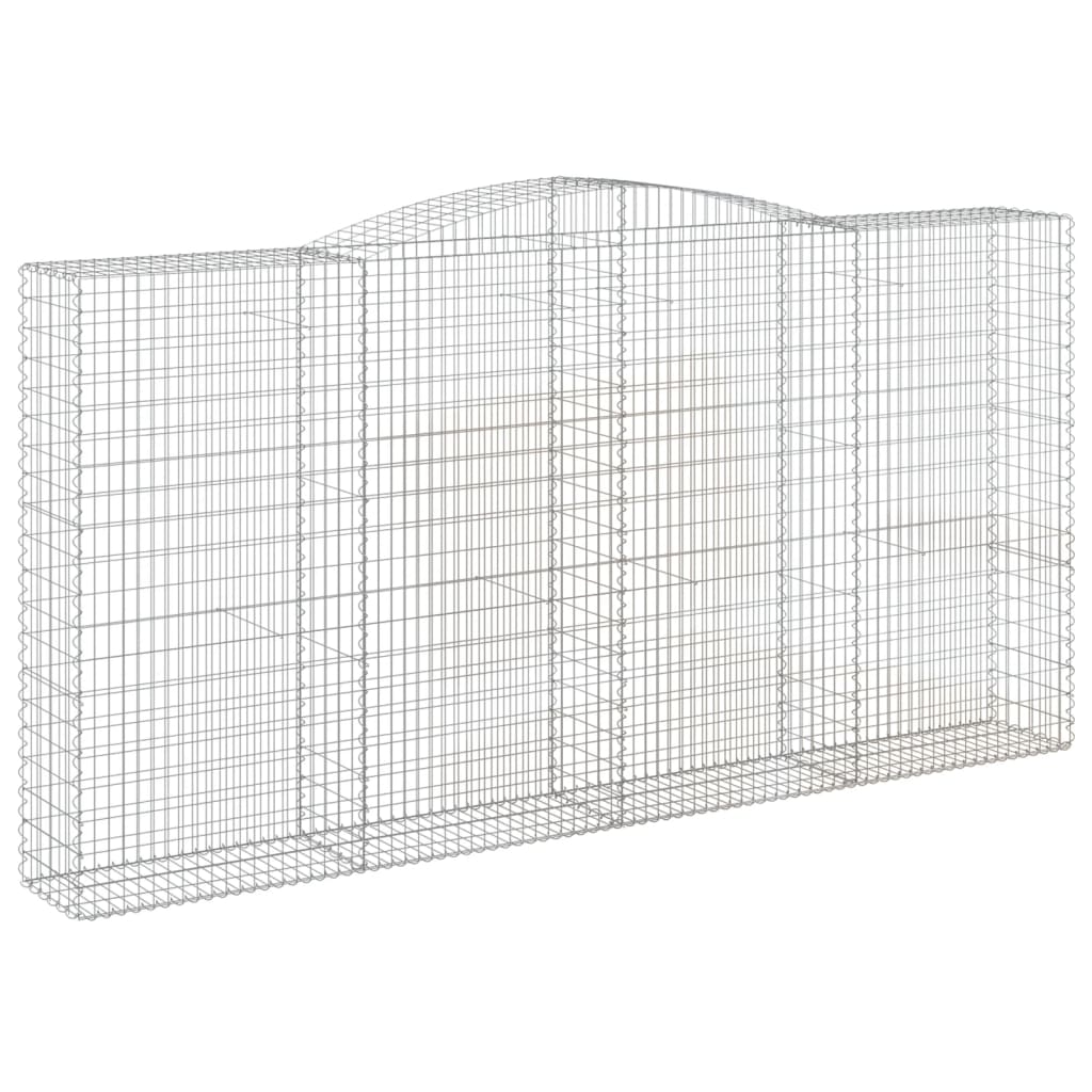 Gabionen Mit Hochbogen 8 Stk. 400X50X200/220Cm Verzinktes Eisen