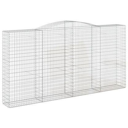 Gabionen Mit Hochbogen 8 Stk. 400X50X200/220Cm Verzinktes Eisen