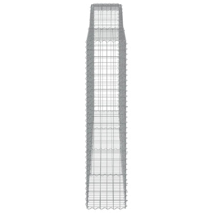Gabionen Mit Hochbogen 8 Stk. 400X50X200/220Cm Verzinktes Eisen