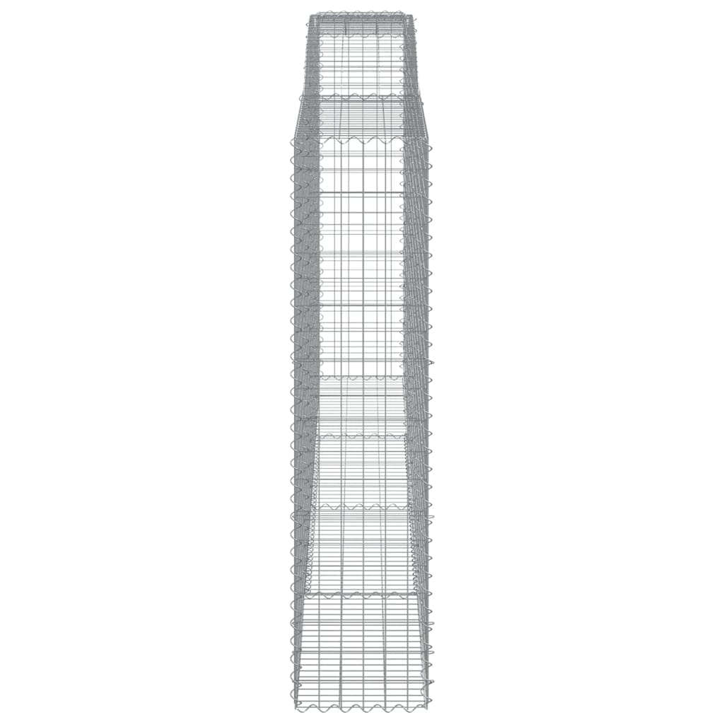 Gabionen Mit Hochbogen 9 Stk. 400X50X200/220Cm Verzinktes Eisen