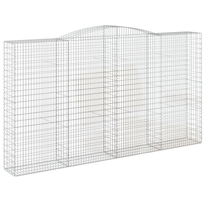 Gabionen Mit Hochbogen 4 Stk. 400X50X220/240Cm Verzinktes Eisen