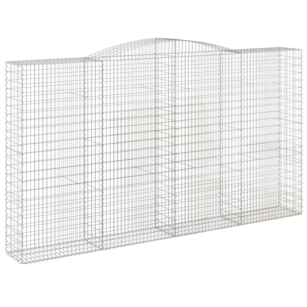 Gabionen Mit Hochbogen 7 Stk. 400X50X220/240Cm Verzinktes Eisen