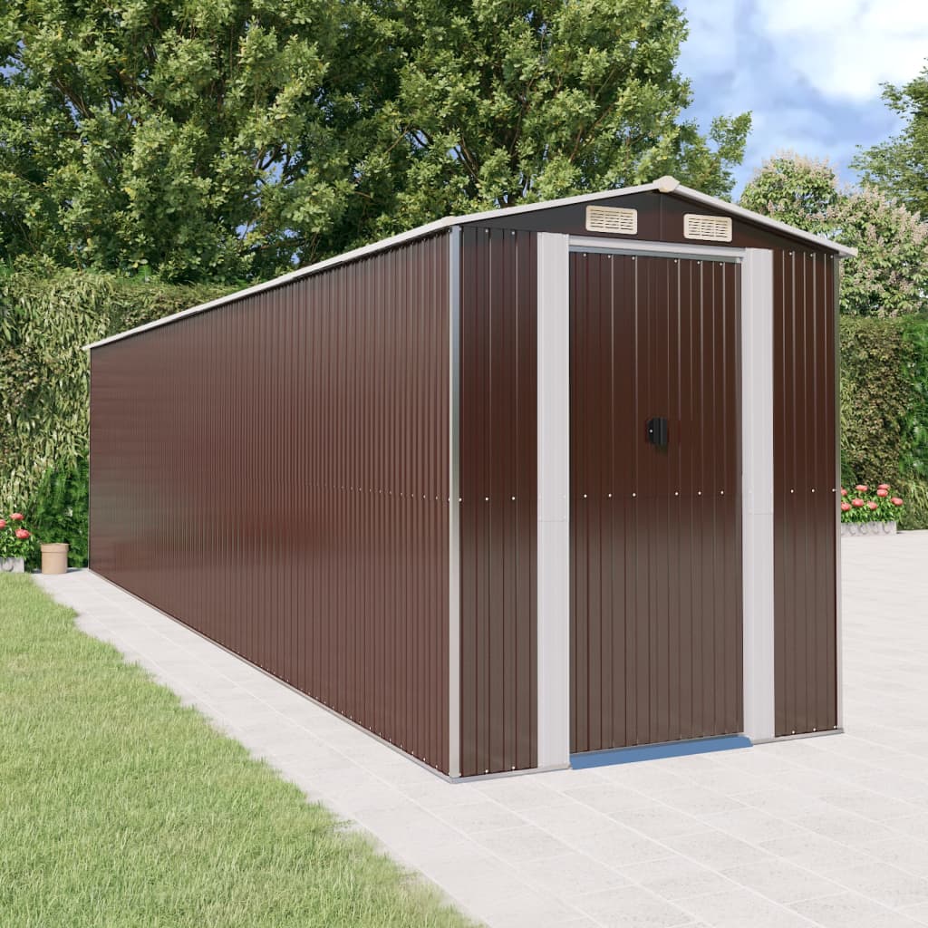 Geräteschuppen Dunkelbraun Verzinkter Stahl
