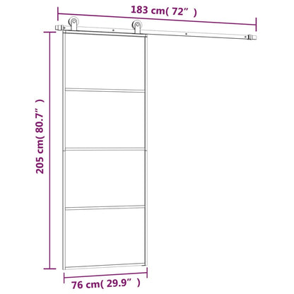 Schiebetür Mit Beschlag Esg-Glas & Aluminium
