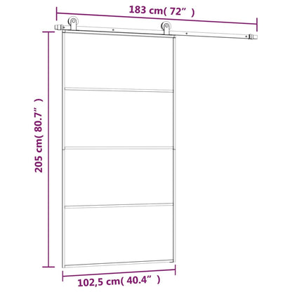 Schiebetür Mit Beschlag 102,5X205 Cm Esg-Glas & Aluminium