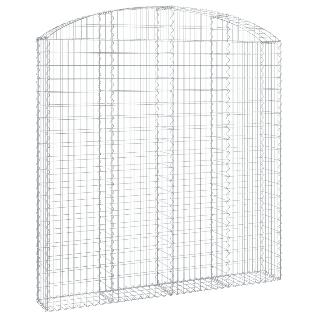 Gabione Mit Hochbogen 200X30X200/220 Cm Verzinktes Eisen