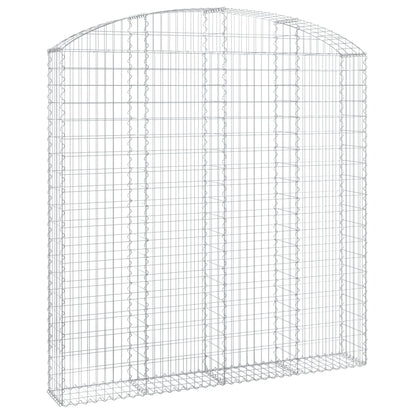 Gabione Mit Hochbogen 200X30X200/220 Cm Verzinktes Eisen